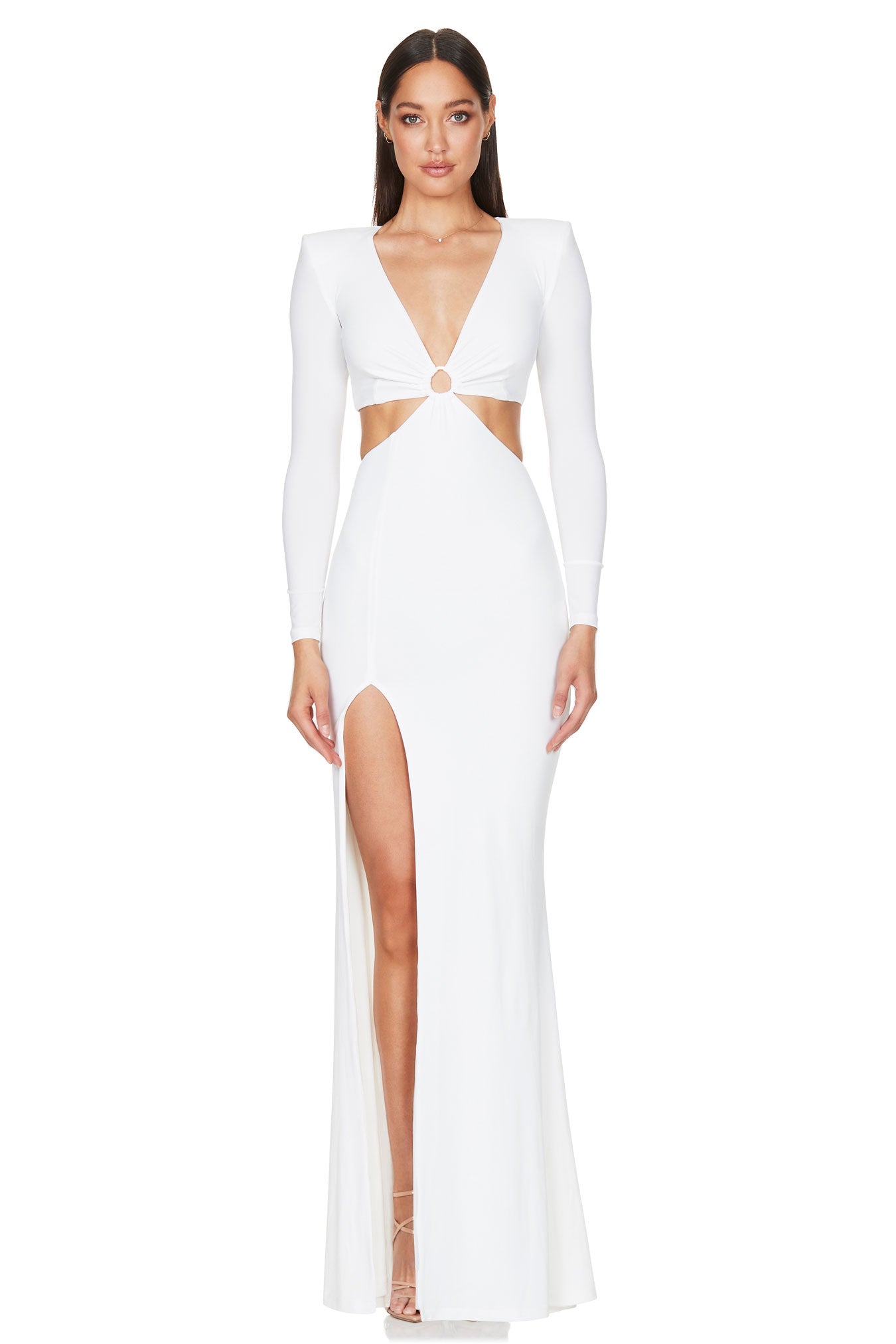Riley Ring Cut Out Gown White