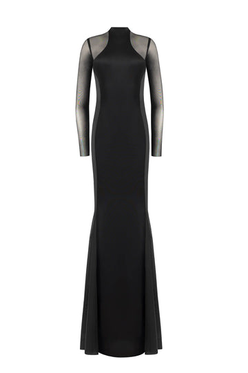 Showstopper black dress with semi-transparent inserts – SHOP HIMEI
