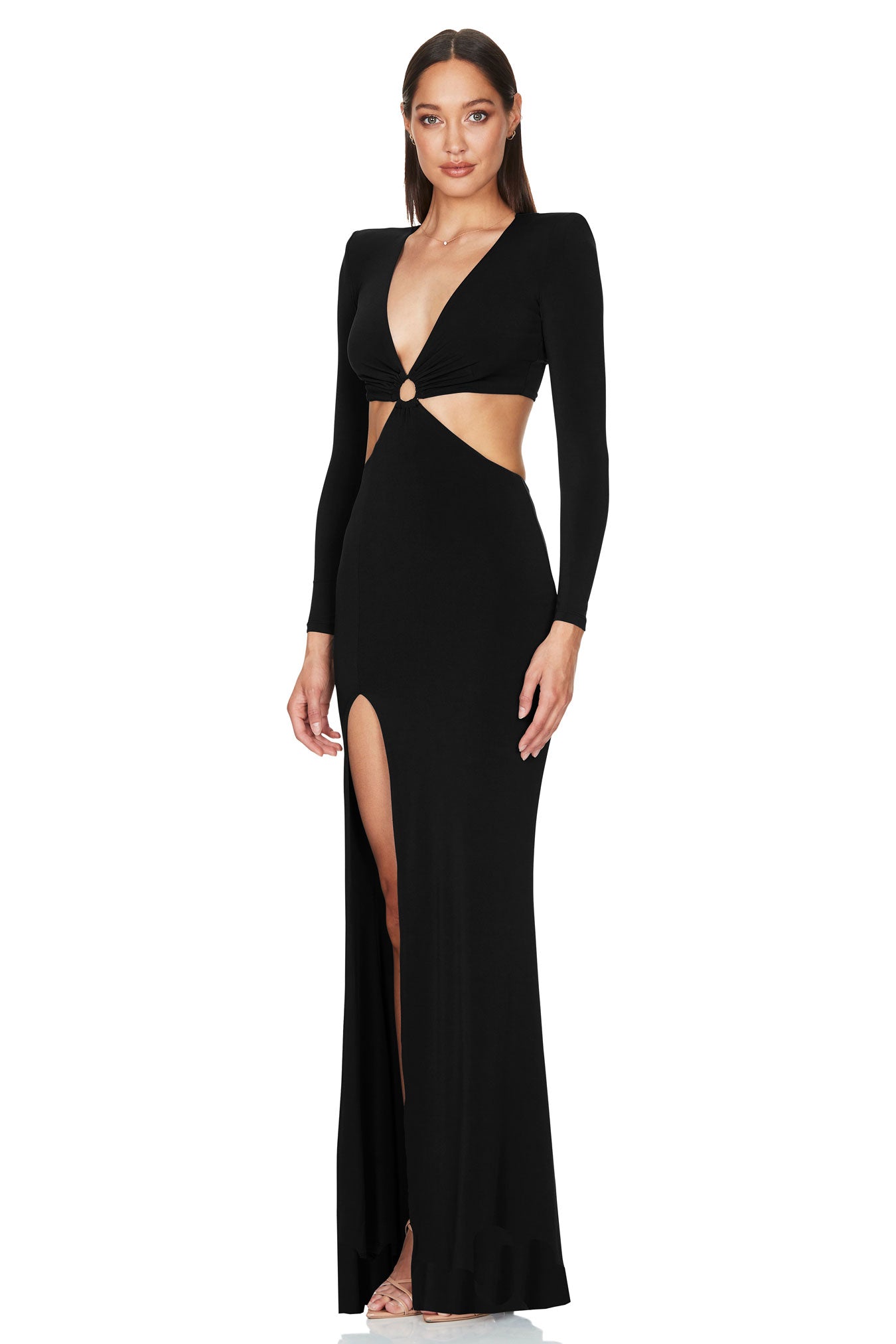 Riley Ring Cut Out Gown Black